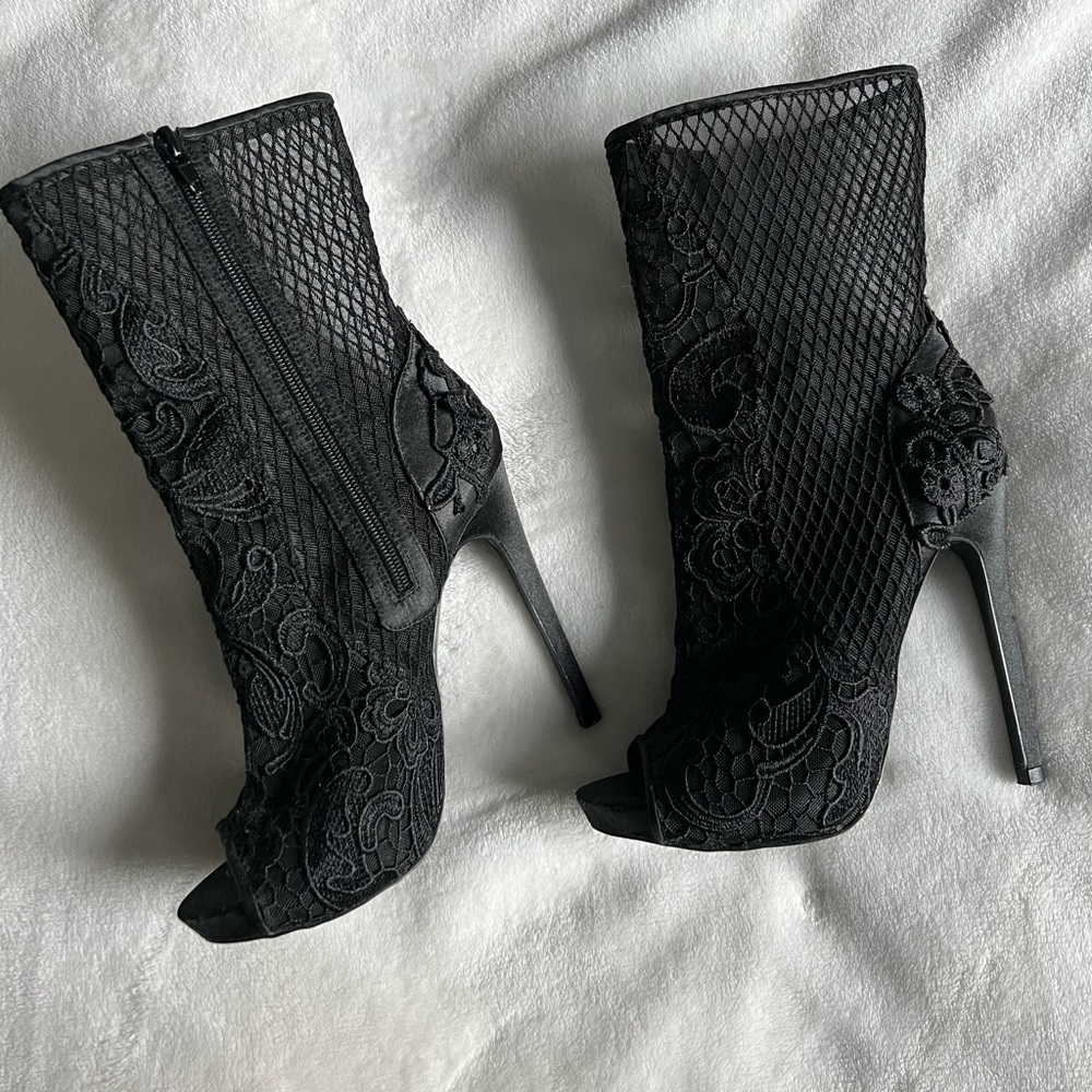 Black lace boots